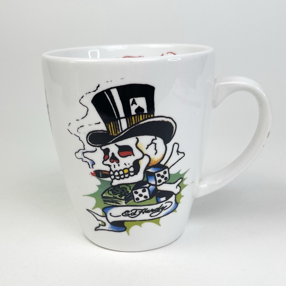 Ed Hardy Collection Death Glory Traditional Tattoo Design 12 Oz Coffee Cup